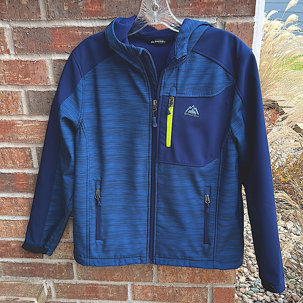 Snozu Youth L 14/16 Zip up Blue Hooded Jacket